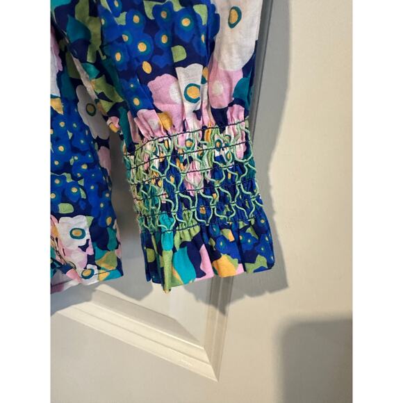 Tuckernuck Teagan Floral Popover Shirt 3/4 Sleeve Top Sz. XS - Picture 9 of 9